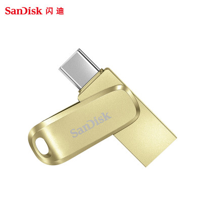 闪迪(SanDisk)64GB Type-C手机电脑U盘 DDC4繁星金 读速高达400MB/s 全金属双接口加密优盘