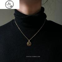 阿柴X31 INS风项链镀金几何字母桃心心形圣母玛利亚圆牌锁骨链女 JiMi