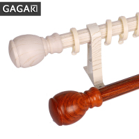 美帮汇仿古木纹窗帘杆罗马杆铝合金窗帘轨道单杆双杆支架配件