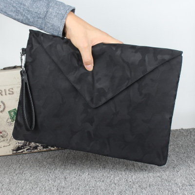 大容量手拿包a4资料手包文件包手抓包牛津布男包潮流时尚手包H8016迷彩黑色