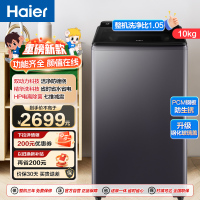 海尔(Haier)云溪 XQS100-BE77L 10kg 变频双动力 波轮洗衣机 电离除菌 后控 触控屏 精华洗