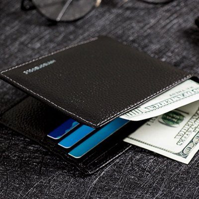 汉森布尔/hansonboole男士钱包男商务休闲百搭牛皮包手拿休闲钱夹横款钱包黑色丝印