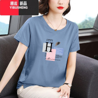 YIBUSHENG短袖T恤女士2024新款气质减龄中年妈妈季薄款上衣宽松显瘦