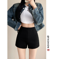 黑色短裤女外穿2026春季新款高腰显瘦休闲打底靴裤小个子辣妹热裤