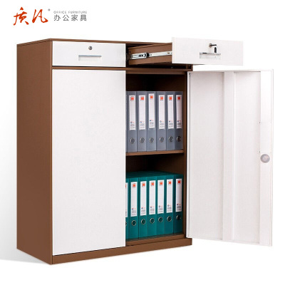 质凡办公办公柜铁皮柜钢制资料档案储物柜带锁二斗柜