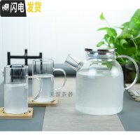 三维工匠冷水壶玻璃耐热高温家用防爆凉水壶大容量扎壶凉白开水杯茶壶套装 1400不锈钢盖+2杯杯子款式可留言