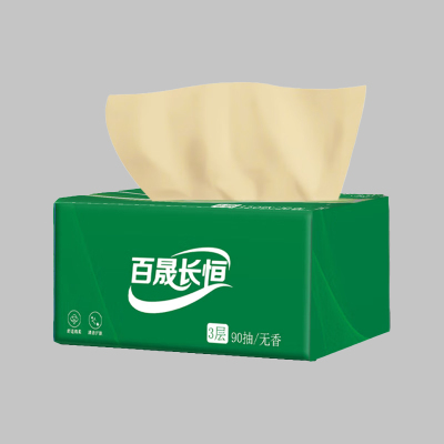 百晟长恒 BSCH-C14E 3层*90抽*190mm*195mm 三盒/包 面巾纸(计价单位:包)绿色