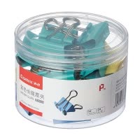 齐心(COMIX) B3633 长尾票夹 32mm 24只/筒 配色