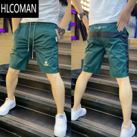 HLCOMAN短裤男夏季薄款冰丝速干沙滩裤子男士韩版潮流时尚休闲大码五分裤