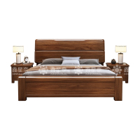 鑫星奈 XXN4022724 实木床1.8米单人床胡桃木含两个床头柜