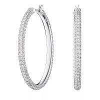 施华洛世奇(SWAROVSKI)女款大号耳环闪耀水晶时尚镀铑圆圈耳饰优雅持久配饰