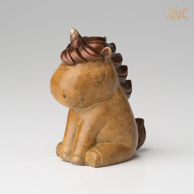美帮汇全铜摆件《萌独角兽》铜工艺品 家居饰品 摆件