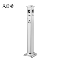 风雷动不锈钢垃圾桶烟蒂柱灭烟桶带烟灰缸室外电梯口立式银色屋顶不锈钢四边固