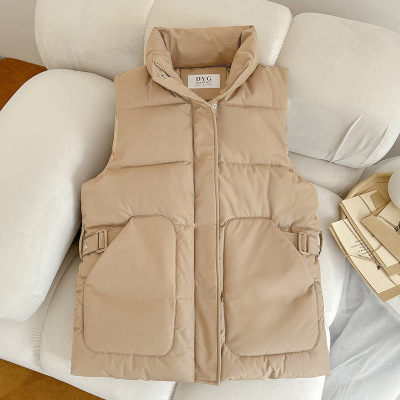 棉马甲女秋冬新款韩版立领宽松外穿无袖棉服棉坎肩背心马夹潮