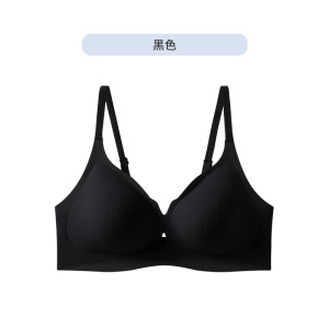 夏季透气美背一体式痕内衣女小胸聚拢果冻条防外扩无钢圈文胸