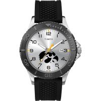 TIMEX/天美时男士运动腕表黑硅胶表带银色表盘石英爱荷华野猫队