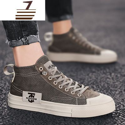 尗卡鞋子男潮鞋百搭高帮帆布鞋男韩版休闲布鞋男鞋中帮板鞋男潮流