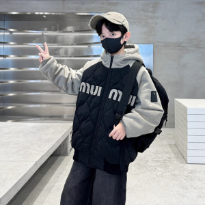儿童装男童秋冬装外套新款男孩加厚夹棉棒球服中大童薄款棉衣
