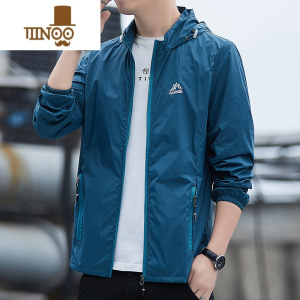 YANXU2023夏季冰丝防晒衣男士薄款透气夹克钓鱼外套连帽皮肤衣防晒服男