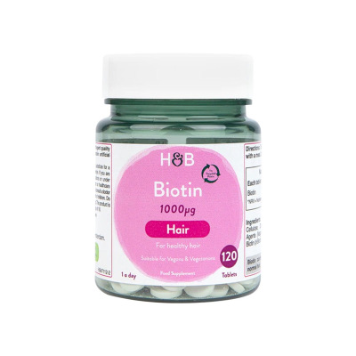 保税发-Holland & Barrett荷柏瑞 生物素120片1000ug护肤护甲护发防白发 原装进口