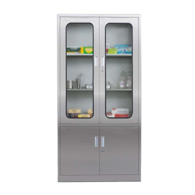 豪利鑫威室文件柜不锈钢柜子储物柜资料柜档案柜带锁文件柜304大器文件柜