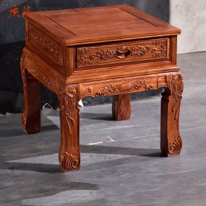 质凡红木高几花梨木刺猬紫檀角几沙发客厅边柜小方桌茶水方几平几边桌