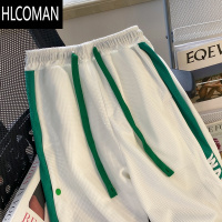 HLCOMAN夏季薄款华夫格七分裤男ins运动休闲潮牌高街百搭宽松潮流7分短裤