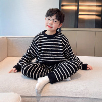 童装男童珊瑚绒睡衣秋冬季新款冬装儿童法兰绒加厚家居服套装