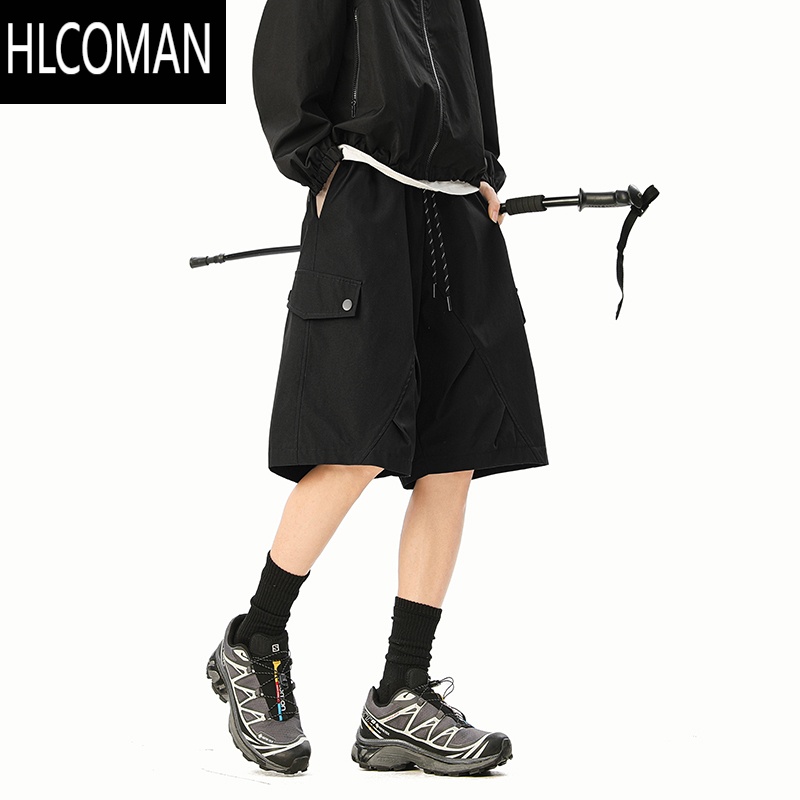 HLCOMAN美式机能风运动速干短裤男夏季宽松阔腿伞兵五分裤百搭休闲中裤子