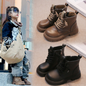 儿童靴子年秋季新款英伦风单靴时尚童靴厚底女童男宝短靴