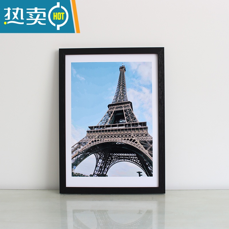 敬平相框挂墙16寸海报8K开4k四A3拼图框24装裱画框营业执照外框a4摆台 黑色 16开挂墙(19*26.6厘米)