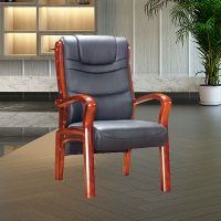 优百丽 SH-771 橡胶木椅 办公家具 办公椅 皮艺老板椅 实木四脚椅 电脑椅会议椅 皮料色彩可定制