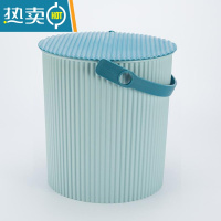 敬平塑料加厚可坐家用钓鱼桶手提洗澡篮洗车桶幼儿园收纳桶带盖水桶凳 蓝配深蓝 特大号