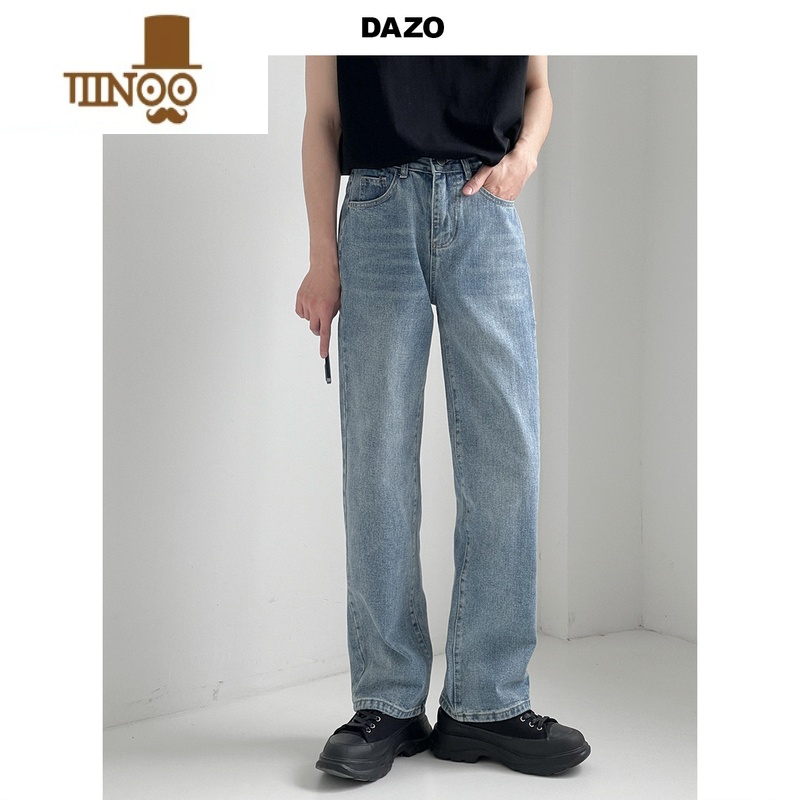 YANXUDAZO 秋季直筒牛仔裤男士韩版长裤休闲百搭潮流裤子男宽松ins