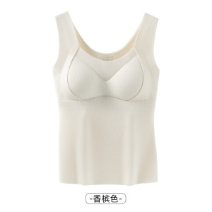 2.0升级保暖背心女款带胸垫秋冬季加绒发热沸腾贴片无痕保暖马甲
