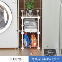 浴室置物架阳台夹缝收纳小架子厕所卫生间多功能落地收纳 三维工匠 黑1列5层
