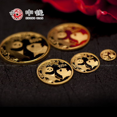 河南中钱中国金币2021年1克熊猫金币1克金猫配绿盒
