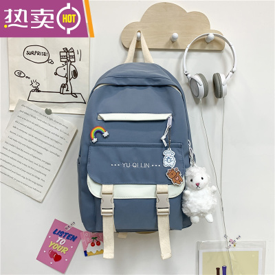 NEWLAKEins书包女韩版高中学生日系原宿ulzzang双肩包大容量初中生背包潮书包学生