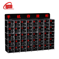 DXBG手机保管箱存放箱手机存放柜带锁透明亚克力盒柜收纳盒工厂40门存放柜