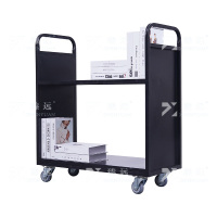 臻远 ZY4092902 档案室推车图书馆小推车手推车 2层平板推车黑色