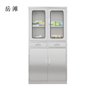 岳滩文件柜不锈钢柜子储物柜资料柜档案柜带锁文件柜201二斗文件柜