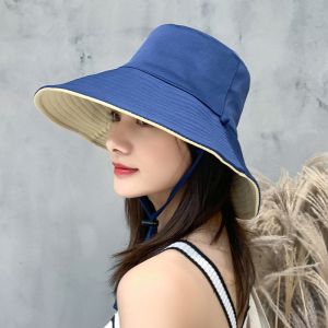 渔夫帽女防晒双面韩版潮遮阳夏季大檐太阳帽子