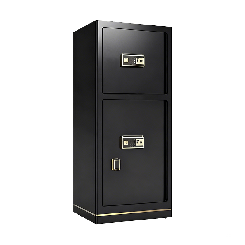 德尚伟业保险柜家用全钢防盗保险箱珠宝柜办公柜黑金1.2米上下门电子指纹锁