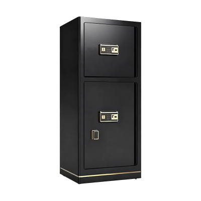 德尚伟业保险柜家用全钢防盗保险箱珠宝柜办公柜黑金1.2米上下门电子指纹锁