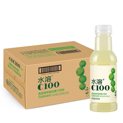 农夫山泉水溶C100复合果汁饮料 445ml*15瓶青皮桔味