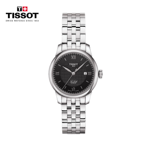 天梭(TISSOT)瑞士手表力洛克系列时尚自动机械女表 黑盘钢带 T006.207.11.058.00 T006.207.11.058.00