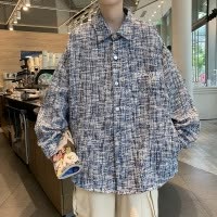 男装潮牌春秋季衬衫男女同款宽松情侣长袖港风痞帅青少年上衣外套