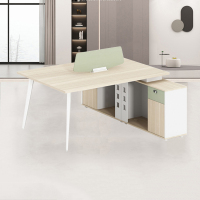 创世人 莱茵系列办公桌两人位屏风职员桌电脑桌1.4m