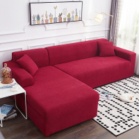 全包弹力通用组合型萬能懒人沙发套四季沙发垫巾全盖沙 拉菲红 组合套装[四人长235-300cm+三人长190-230cm