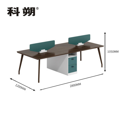 科朔 办公桌职员桌员工桌简约写字台板式办公桌4人位KS-2812SFA